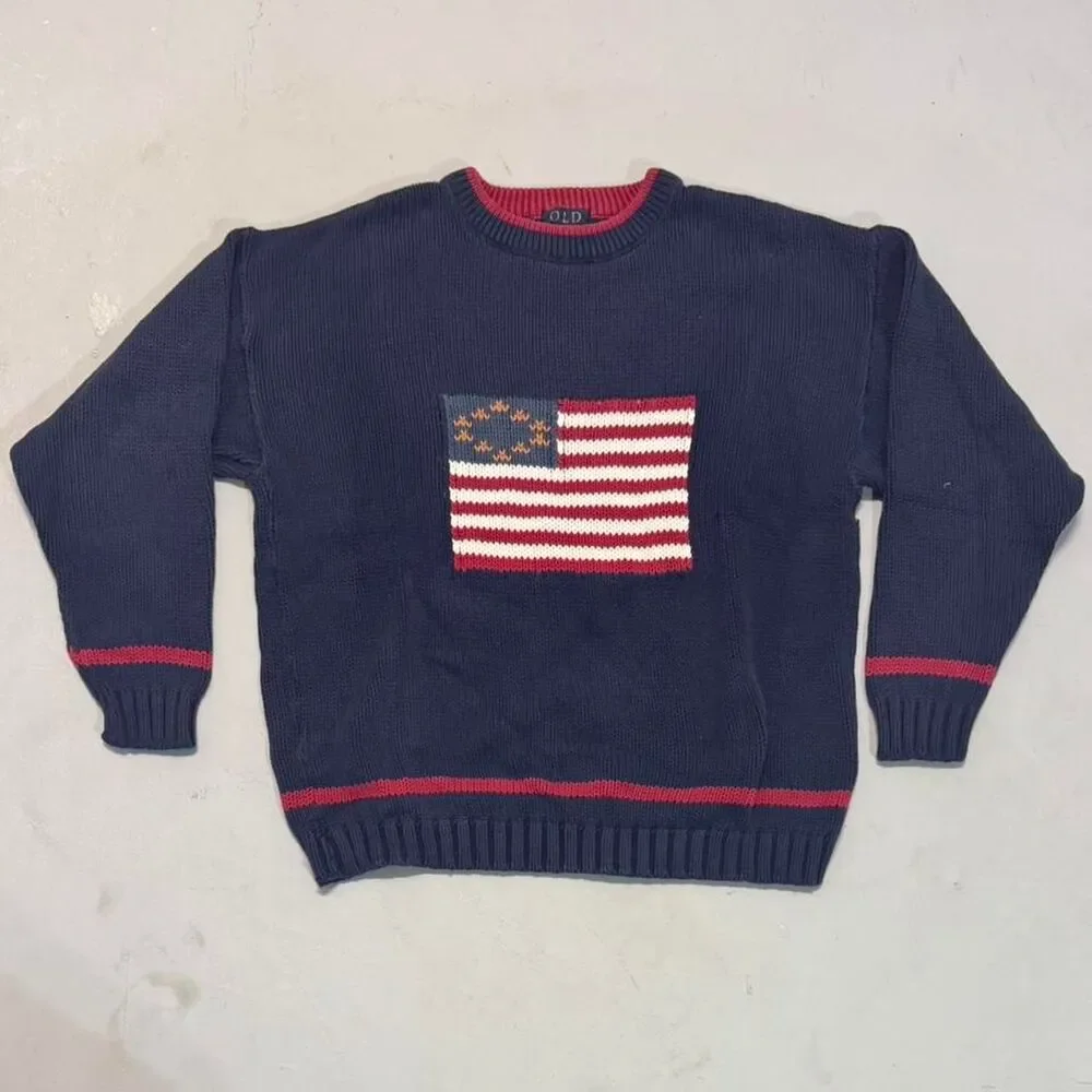 Unbranded Men's Navy and Blue Jumper
